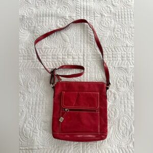 Bold Red Giani Bernini Leather Crossbody Purse Western Cowgirl Summer
